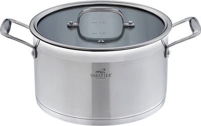 Chef Cuisine - Sabatier - Kookpan - Braadpan - Edelstaal - Zilver - 24 cm Diameter - 5.6 Liter