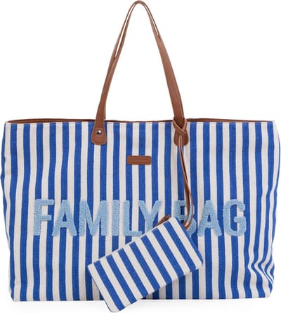 Luiertas met Week-endtas, Ruim en Lichtgewicht, Waterafstotend, Blauw Gestreept