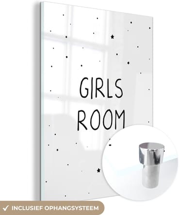 MuchoWow® Glasschilderij 120x160 cm - Schilderij acrylglas - Quotes - Girls room - Meisjes - Kind - Spreuken - Foto op glas - Schilderijen