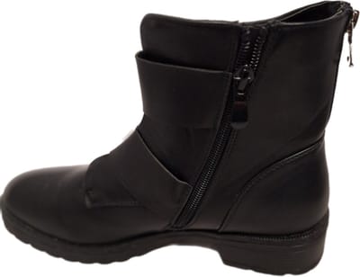 LUCKYSHOES-BIKERBOOTS-2 BREDE SLUITRIEMEN-GROTE GESP-MATLEDERLOOK-38