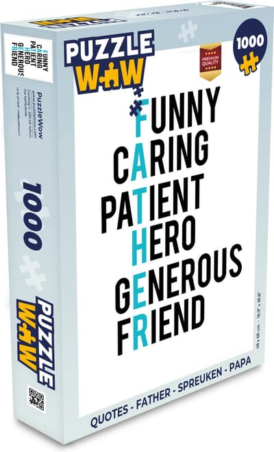 Puzzel Quotes - Father - Spreuken - Papa - Legpuzzel - Puzzel 1000 stukjes volwassenen - Vaderdag cadeautje - Cadeau voor vader en papa