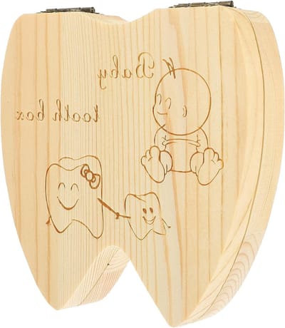 3-delige Baby Tand Bewaarset voor Kinderen - Houten Melktand Houder en Organizer - Perfect voor Nieuwe Ouders