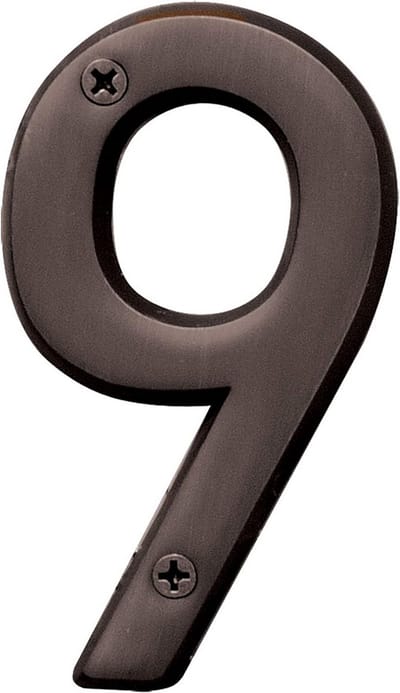 Huisnummer 9 Brons 10 cm - Elegant Wandmontage voor Zichtbaarheid