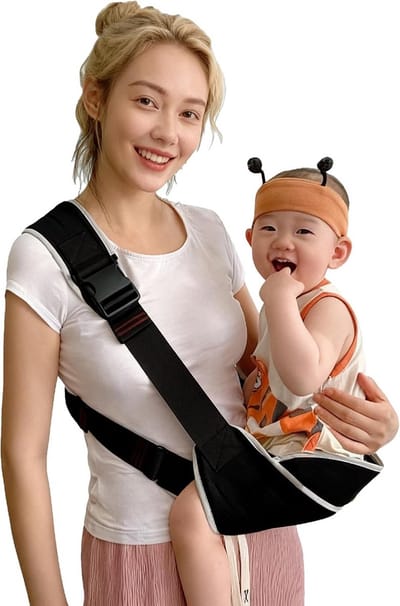 Ergonomische Babydraagdoek en Draagzak voor Pasgeborenen tot Peuters (Zwart)