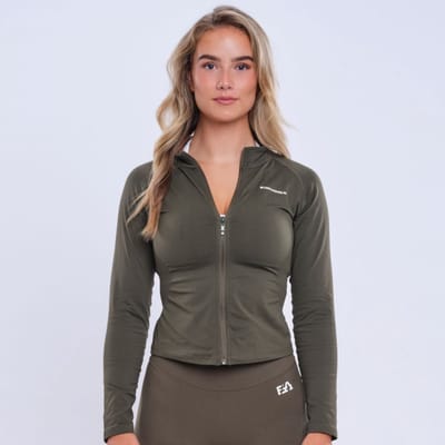 Euphoria Zipper Sportvest Dames - Sportkleding Dames - Trainingsjack Dames - Compressie - Vochtafvoerend - Groen - Maat S
