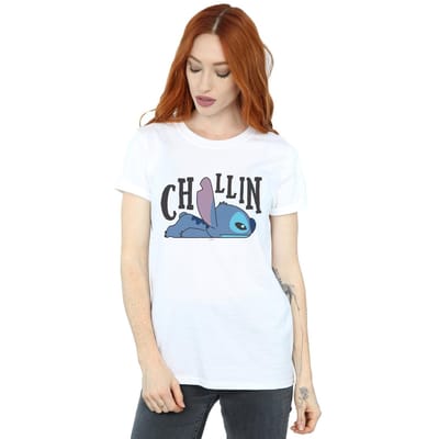 Disney Dames/Dames Lilo And Stitch Chillin Katoenen Vriendje T-shirt (Wit)