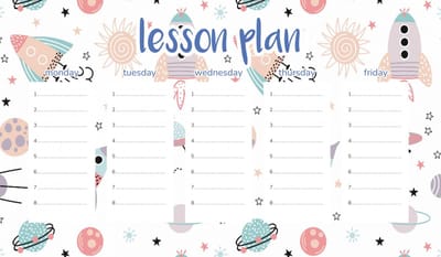 Wallvy Serie - Magnetische Lesplan - Pastel Kosmos - 30x17,5CM - Personaliseerbaar - Droog uitwisbaar