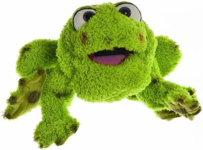 LIVING PUPPETS Rolf de Kikker | handpop 35 cm met klapmondprincipe | wasbaar tot 30°C | geschikt voor kinderen en volwassenen