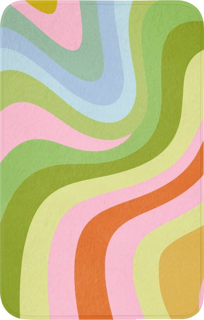 WC mat 50x80 cm - Antislip - Lijnen - Pasteltinten - Golvend - Toiletmat - Vloermat - Douchemat - Toilet tapijt - Toiletmatten
