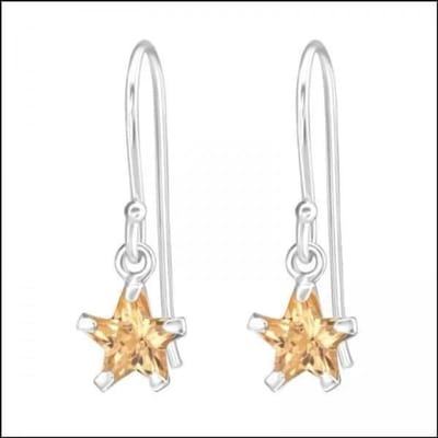 Aramat Jewels | Oorhangers | Zilveren Ster Oorhangers met Zirkonia | Roze | |8mm | Zilver | Kinderen | Verkleurd niet