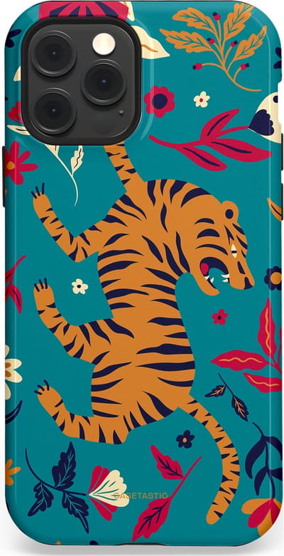 Casetastic Hoesje Geschikt voor Apple iPhone 12/12 Pro Magsafe - Stijlvolle Beschermende Duo-layer Case - Gouden brul