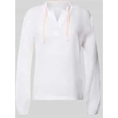 regular fit blouse met V-hals en tunnelkoord