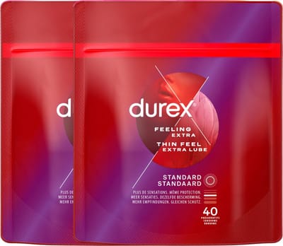 Durex Thin Feel Extra Lube x40 - 2 Stuks - Voordeelverpakking