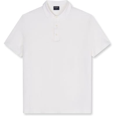 regular fit poloshirt van mix van linnen en elastaan