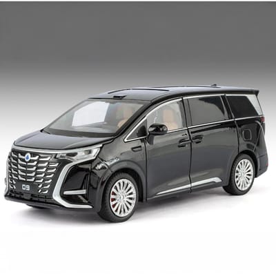 1:24 Denza D9 Nieuwe Energie MPV Die-Cast Metalen Auto Speelgoed Pull-Back Modelauto's Met Geluid En Licht Huis Trendy Speelgoed Ornament Verzamelen