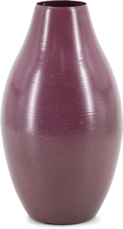 HomeBound by KY | Vaas metaal aubergine | 5,5x14x25,5cm | bloemenvaas aubergine