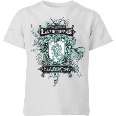 Harry Potter Triwizard Tournament Beauxbatons kinder t-shirt - Grijs - 98/104 (3-4 jaar)