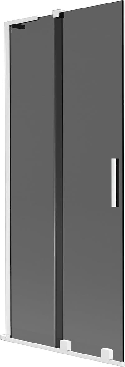 Mexen Velar L badwand 2-delig schuifbaar 80 x 150 , grafiet, wit - 896-080-003-41-20