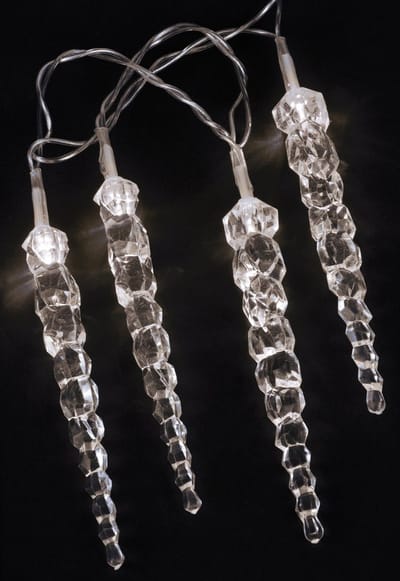 HI Ijspegelverlichting - 2x - 40 led lampjes - helder/koel wit - 400 cm - buiten - lichtsnoer