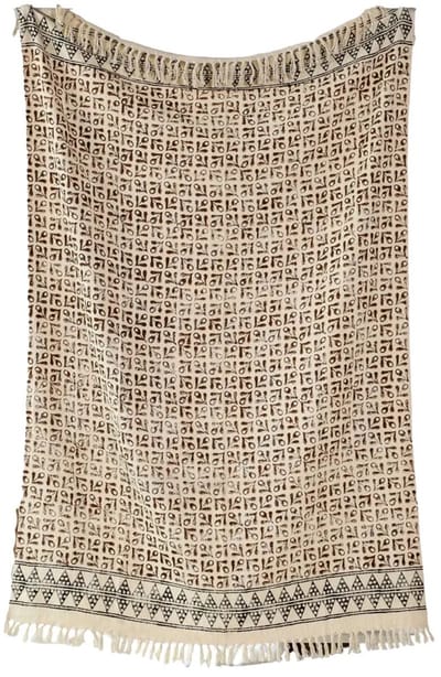 Urbane Hide | Marokkaanse katoenen plaid | Plaids | 125x180 cm | plaid met Franjes | 100% Katoen | Rood en Creme