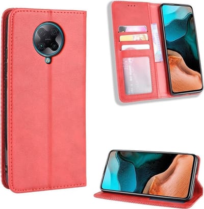 Coverup Hoesje - Geschikt voor Xiaomi Poco F2 Pro Hoesje - Coverup Vintage Style Book Case - Rood