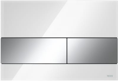 Tece TECEsquare - Bedieningsplaat, wit glas/glazend chroom 9240802