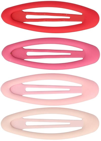 Haarsoires Haarspeld Klikklak 6cm - Ovaal - Matte Kleur - Roze - Set van 4 - Haarclip Speldjes - Makkelijk in Gebruik - Haaraccessoires voor Volwassenen & Kinderen - Hair Clip - Decoratieve Haaraccessoire