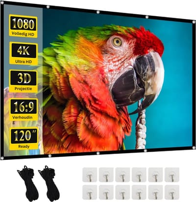 SNJY® Projectiescherm - Beamerscherm - Projectieschermen - 120 Inch - 16:9 - 2,65B x 1,5H Meter - Zwart