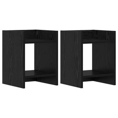 vidaXL - Plantenstand - 2 - st - Zwart - eiken - 30 - x - 30 - x - 40 - cm - Bewerkt - hout
