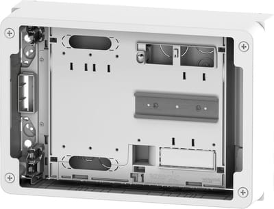 Bedieningspaneel - Paneel met bekleding - Installatie schakelaars - Enkelfasige sleuf - 18 modules - Wit