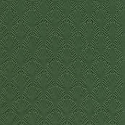 Ihr Servet Luxe - 16x - 3-laags - met schub patroon - donker groen - 33 x 33 cm