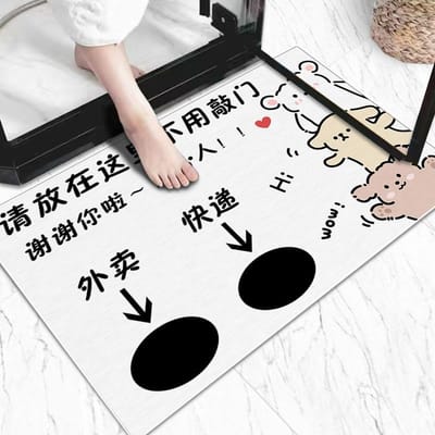 Tapis de sol de salle de bain pour chien en Diatomée Absorbant Antidérapant Séchage Rapide Tapis de pied de toilettes Toilettes Tapis de porte d'entrée de salle de bain 40 * 60CM Diatom Mud white