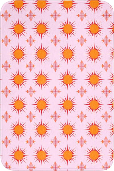 WC mat 60x90 cm - Antislip - Zon - Patroon - Roze - Toiletmat - Vloermat - Douchemat - Toilet tapijt - Toiletmatten