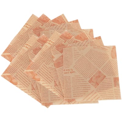 500 vellen Sandwich Inpakpapier Vetvrij Anti-aanbaklaag Voedselmandvoering voor Frituren Bakken Voedingsmiddelen Cowhide Color Newspaper Printing