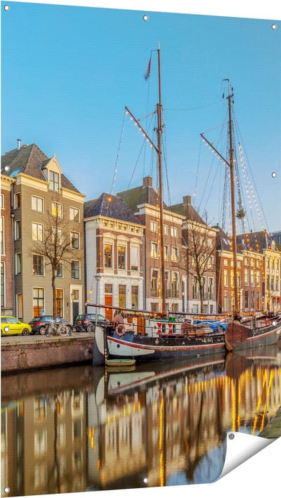 Gards Tuinposter Groningen Hoge der A Haven - 100x150 cm - Tuindoek - Tuindecoratie - Wanddecoratie buiten - Tuinschilderij
