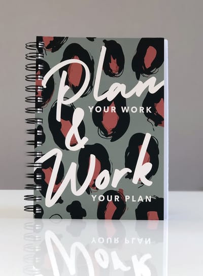 Planner "Plan Your Work Panter " A5 formaat + Kaart - Weekplanner