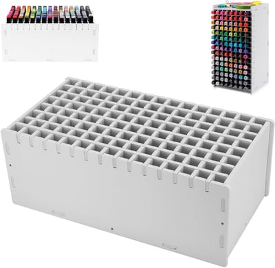 Pen Organizer voor Bureau - Opbergoplossing voor Markers en Kantoorbenodigdheden met Verwijderbare Scheidingswand voor Thuis, Kantoor en School