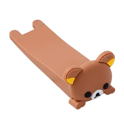 Bruine deurstopper met cartoon beer – PVC deurstopper wig – antislip ontwerp – decoratieve deurwig – bescherming tegen dichtklappen – geschikt voor thuis en kantoor