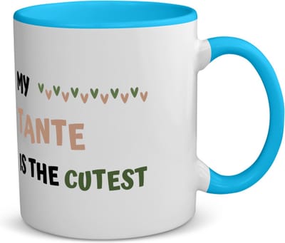 Akyol - my tante is the cutest koffiemok - theemok - blauw - Tante - schattige tante - verjaardagscadeau - verjaardag - cadeau - cadeautje voor tante - tante artikelen - kado - geschenk - gift - 350 ML inhoud