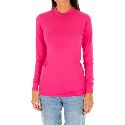 T-shirt met lange mouwen en halfhoge kraag 1625-M dames