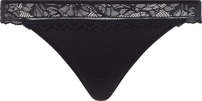 Chantelle - Floral Touch - Tanga - Soft Feel - ZWART
