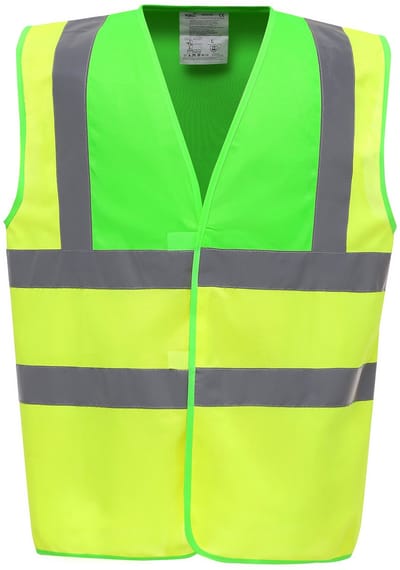 Yoko Signalisatievest met 2 Banden & Bretels YHVW100 - Lime / Hi Vis Yellow - S