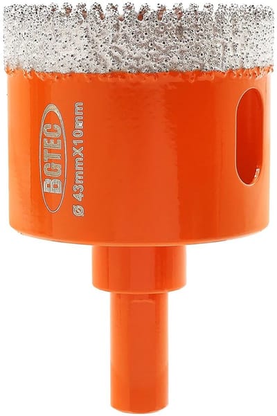 Diamantboor 43 mm met driehoekige schacht voor tegel, graniet en steen