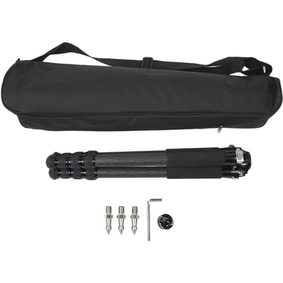 Trépied d'appareil photo Fibre de carbone Structure creuse Bas Portable Pliant Support d'appareil photo pour black