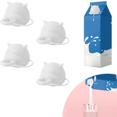 Dailygoods- Melkpakdop Herbruikbaar - 4x Koeienuiers Doppen - Siliconen Schenkdop - Creatieve Cadeaus - 4 x 4 cm - Betrouwbaar Materiaal - Melkdop