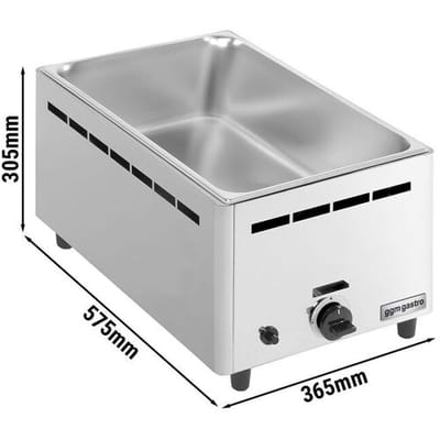 GGM Gastro Gas Bain-Marie - 2,75 kW - GN 1/1 mit 150mm Höhe Zilver