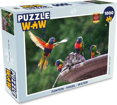Puzzel Fontein - Vogel - Water - Legpuzzel - Puzzel 1000 stukjes volwassenen