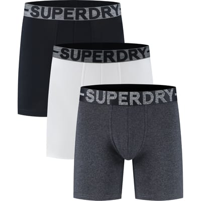 Superdry BOXER TRIPLE PACK Heren Onderbroek - Raven Black Marl