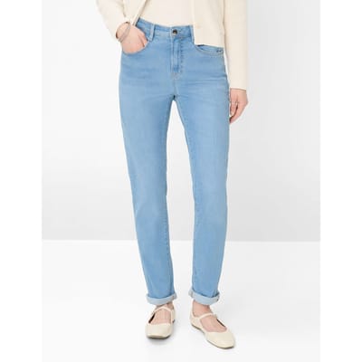 Brax Dames Jeans  Style CAROLA USED LIGHT BLUE, denim lichtblauw, maat 40