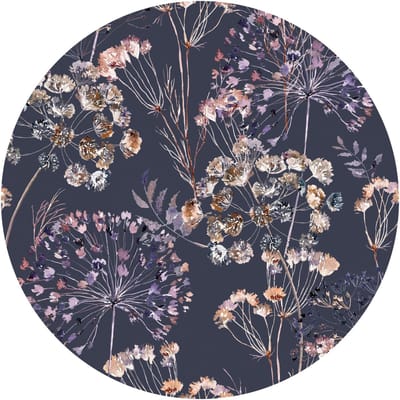 Vooraf gelijmd vliesbehang, gigantische muurschildering - VINTAGE LANDELIJKE BLOEMEN MUURSCHILDERING DONKERE WATERVERF - 60x60cm